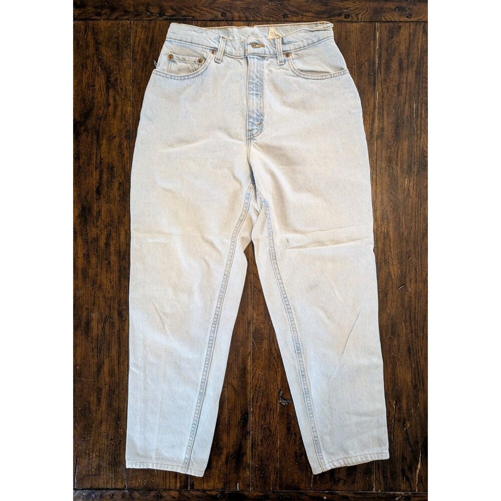 Levis Vintage 80s 90s 551 Relaxed Tapered 10 Short Light Wash Denim Jeans USA